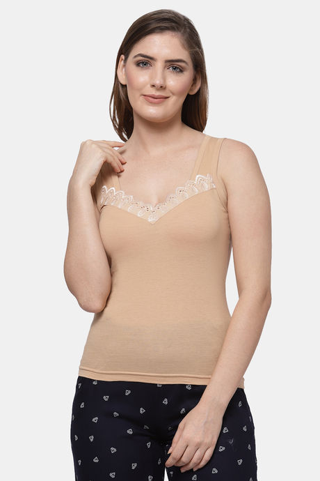 Floret Cotton Camisole (Pack of 2) - Skin Black — image 2